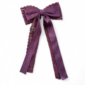 Elegant Burgundy Lace Hair Bow